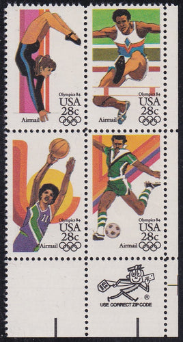 # C101-04 (1983) Summer Olympics - Mr. Zip BK/4, LR, MNH