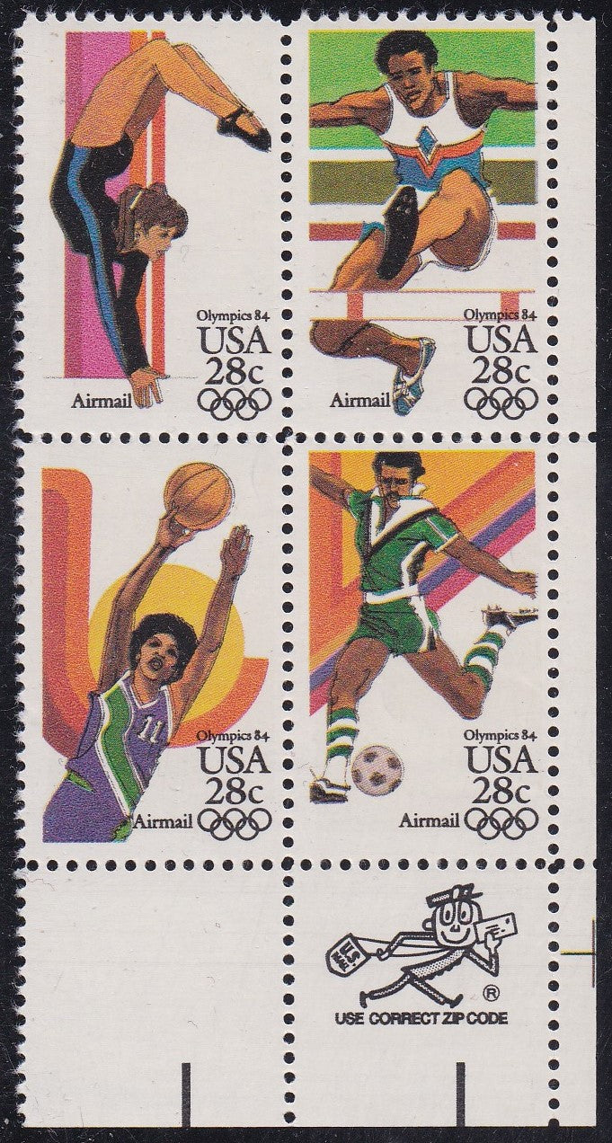 # C101-04 (1983) Summer Olympics - Mr. Zip, BK/4, LR, MNH