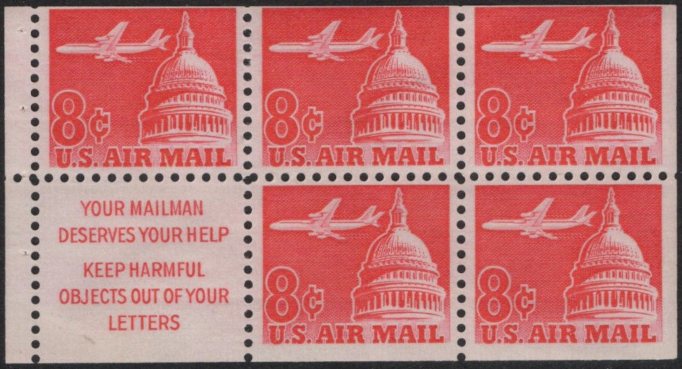 # C64b (1962) Airliner over Capitol, S1 - Bklt pane, MNH [2]