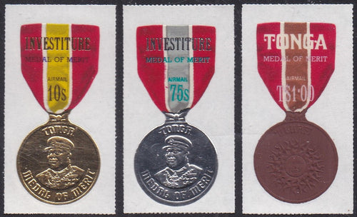 Tonga # C99-C101 (1971) Medals of Merit - Sgls, Set/3, MLH