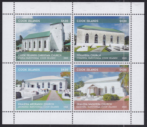 Cook Islands (2023) Churches - MS, MNH