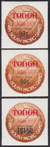 Tonga # CO44 - CO46 (1971) Soccer - Sgls, Set/3, MLH