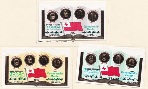 Tonga # C99-C101 (1971) Medals of Merit - Sgls, Set/3, MLH
