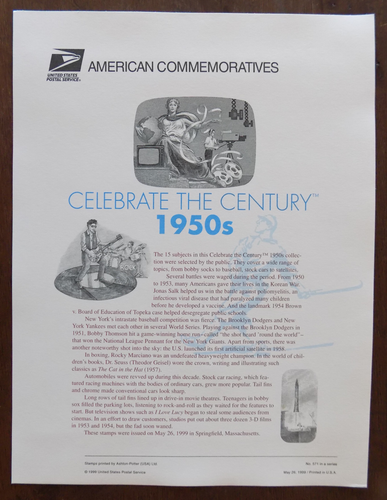CP537F (1999) Celebrate the Century, 1950's - Commemorative Panels