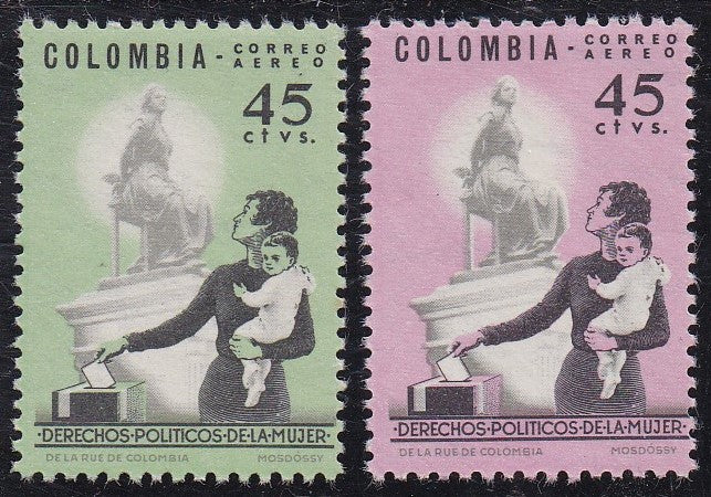 Colombia # C449-50 (1963) Women's Rights - Sgls, Set/2, MNH