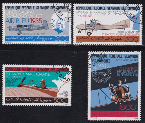 Comoro Islands # C179-82 (1987) Aviation - Sgls, Set/4, Used