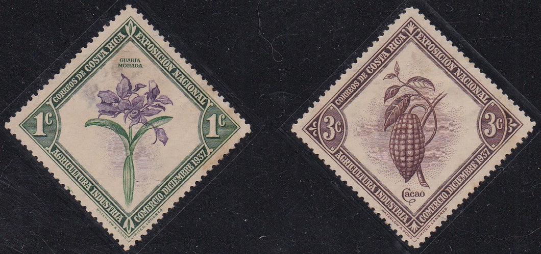 Costa Rica # 184-85 (1938) Flora - Sgls, Set/2, MH