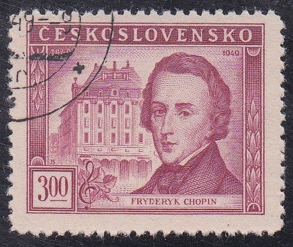 Czechoslovakia # 389 (1949) Chopin - Sgl, Used