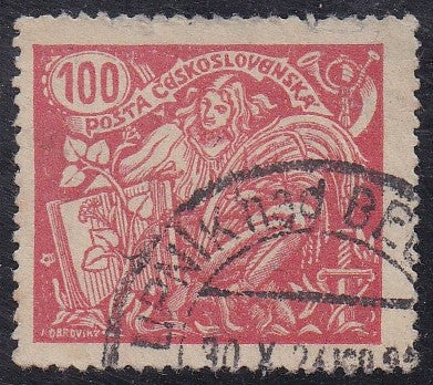 Czechoslovakia # 92e (1923) Agriculture, Type III - Sgl, Used