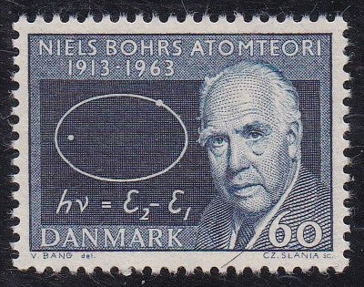 Denmark # 410 (1963) Niels Bohr - Sgl, MNH