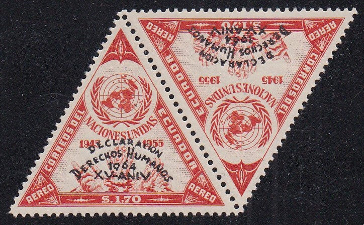 Ecuador # C426 (1964) Human Rights - Tete Beche Pair, MNH