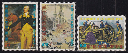 Equatorial Guinea # 7562-70 (1975) US Bicentennial - Sgls, Set/9, MNH