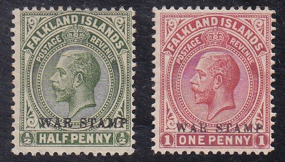 Falkland Islands # MR1-2 (1918/19) George V - Sgls, Set/2, MH