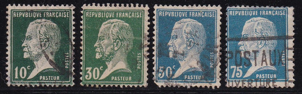France # 185//192 (1923//1926) Pasteur - Sgls, Set/4, Used