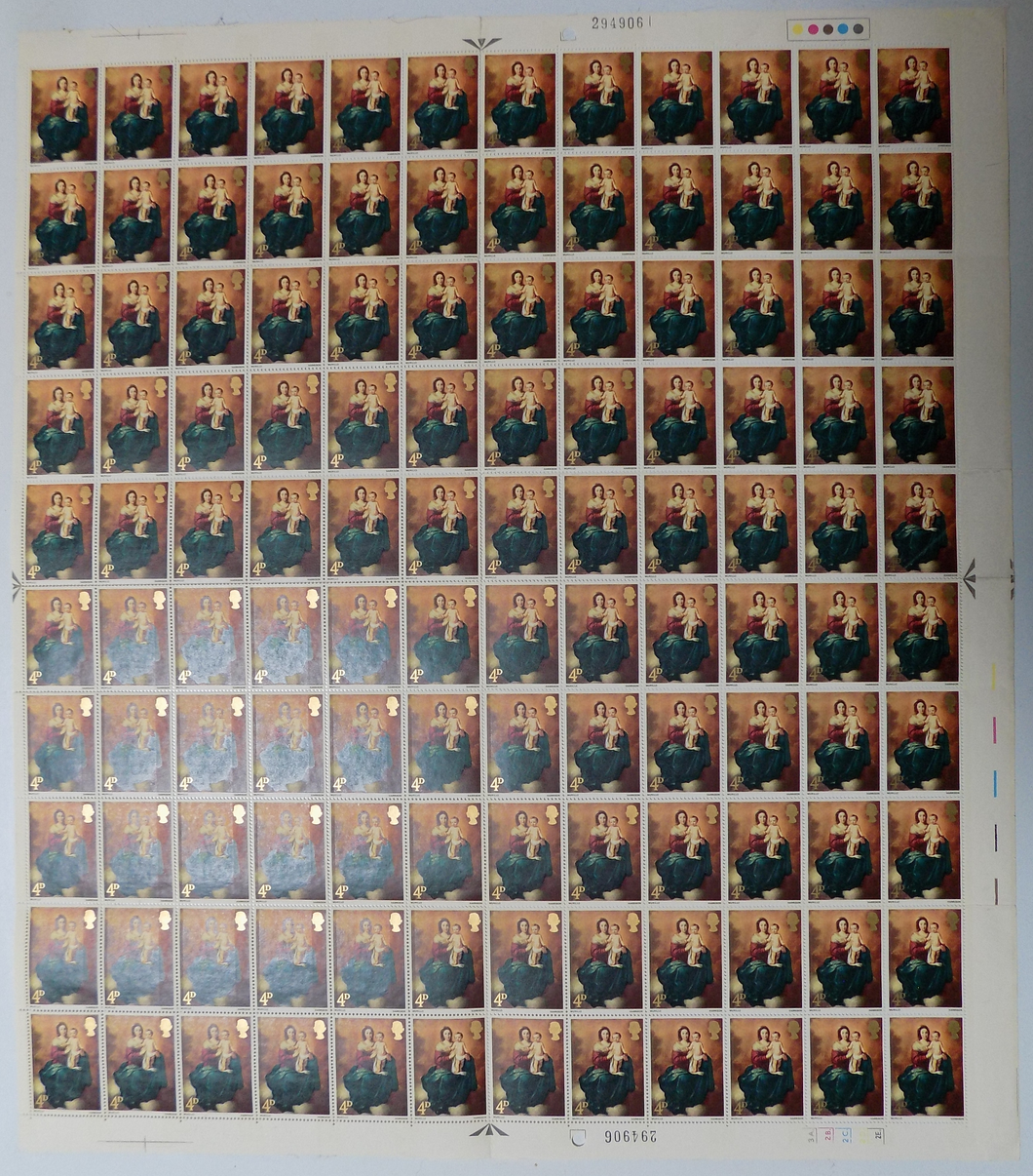 Great Britain # 523 (1967) Madonna - Pane of 120, MNH