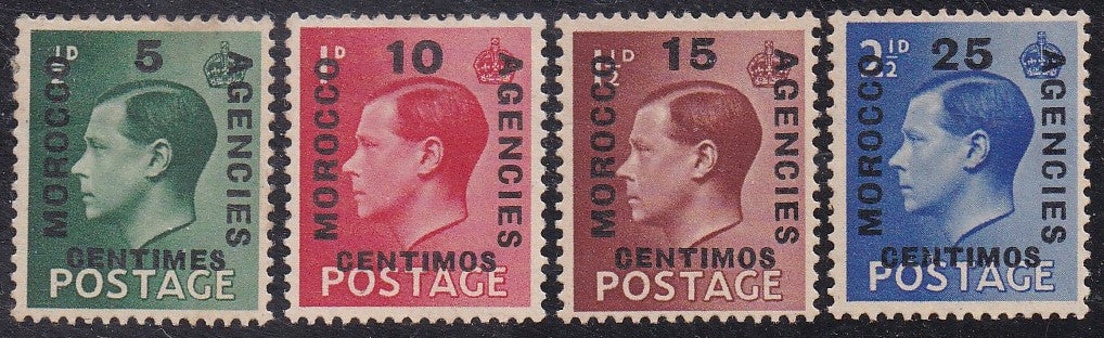 Great Britain Office Abroad - Morocco # 78-81 (1936) Edward VIII - Sgls, Set/4, MH