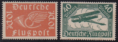 Germany # C1-C2 (1919) First Airpost - Sgls, Set/2, MNH