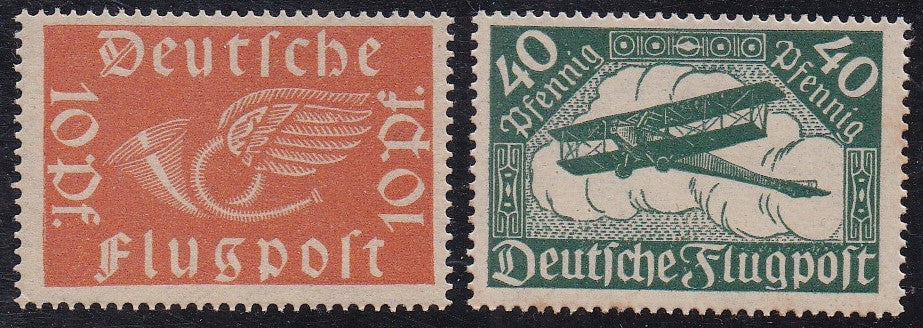 Germany # C1-C2 (1919) First Airpost - Sgls, Set/2, MNH