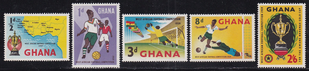 Ghana # 61-65 (1959) Soccer - Sgls, Set/5, MNH