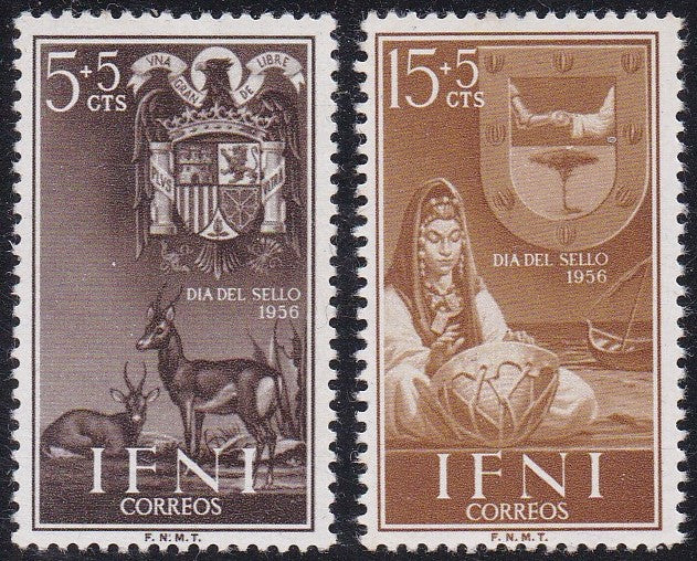 Ifni # B27-B28 (1956) Coat of Arms - Sgls, Set/2, MVLH