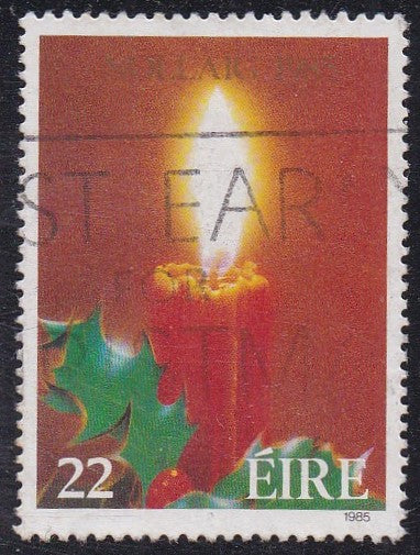 Ireland # 649 (1985) Holly & Candle - Sgl, Used