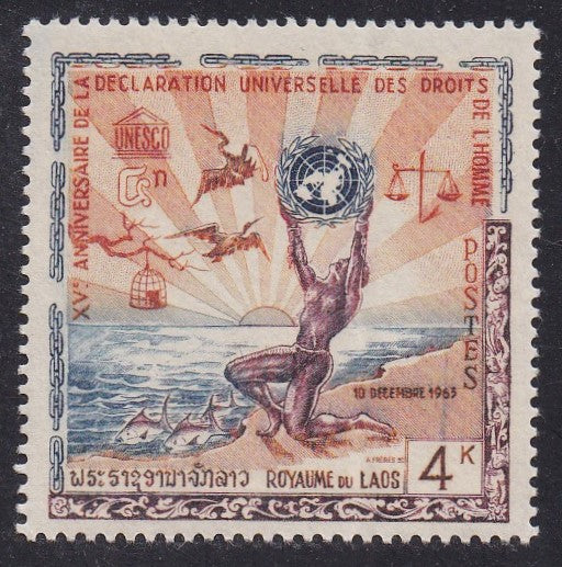 Laos # 88 (1963) Human Rights - Sgl, MNH
