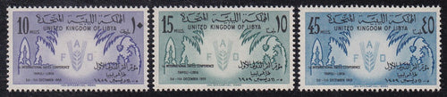 Libya # 183-85 (1959) Date Trees - Sgls, Set/3, MNH