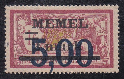 Memel # 49 (1921) Twice Surcharged - Sgl, MH