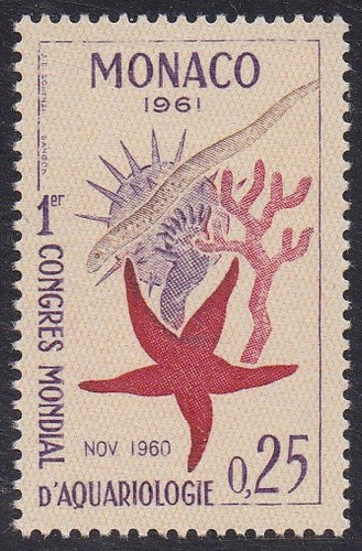 Monaco # 480 (1961) Marine Life - Sgl, MNH