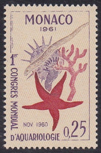 Monaco # 480 (1961) Marine Life - Sgl, MNH