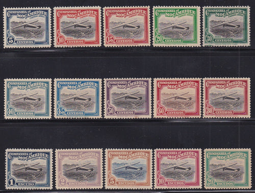 Mozambique Company # C1-15 (1935) Plane - Sgls, Set/15, MNH