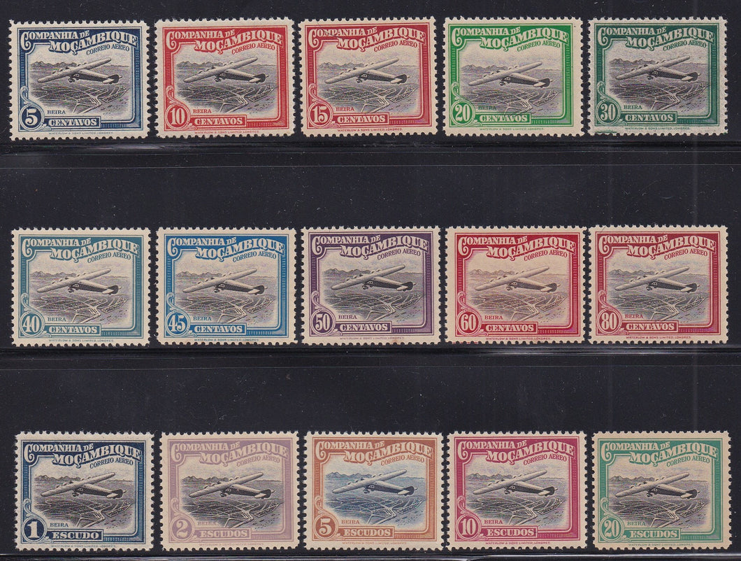 Mozambique Company # C1-15 (1935) Plane - Sgls, Set/15, MNH