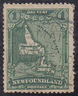 Newfoundland # 145 (1928) Map - Sgl, Used