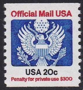 # O135 (1983) Eagle, Official Mail - Coil sgl, MNH [Q]