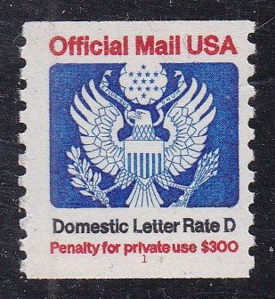 # O139 (1985) Eagle, Official Mail - PS/1, #1, MNH