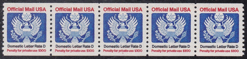 # O139 (1985) Eagle, Official Mail - PS/5, #1, XF/S MNH