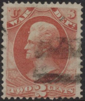 O84 (1873) Official Mail, War Department - Sgl, Used, FVF [2]