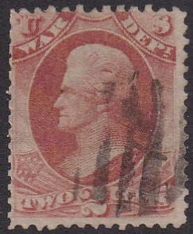 O84 (1873) Official Mail, War Department - Sgl, Used, F [1]