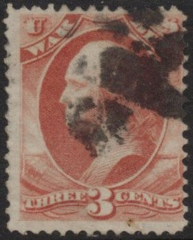 O85 (1873) Official Mail, War Department - Sgl, Used, F [2]