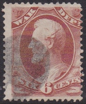 O86 (1873) Official Mail, War Department - Sgl, Used, VG [1]