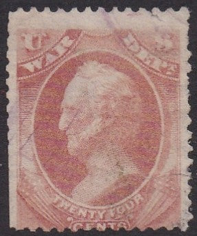 O91 (1873) Official Mail, War Department - Sgl, Used, VG [2]