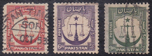 Pakistan # 24-26 (1948) Scales - Sgls, Set/3, Used