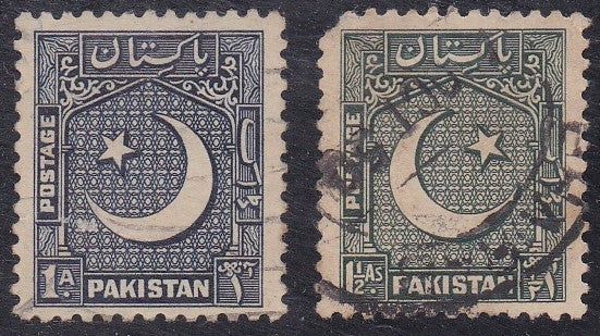 Pakistan # 47-48 (1949-50) Star & Crescent - Sgls, Set/2, Used