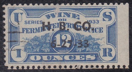 # REF4 (1933) Fermented Fruit Juice (Wine) - Sgl, Used, 6-27-33 [1]