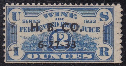 # REF4 (1933) Fermented Fruit Juice (Wine) - Sgl, Used, 6-27-33 [3]
