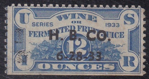 # REF4 (1933) Fermented Fruit Juice (Wine) - Sgl, Used, 6-28-33 [1]
