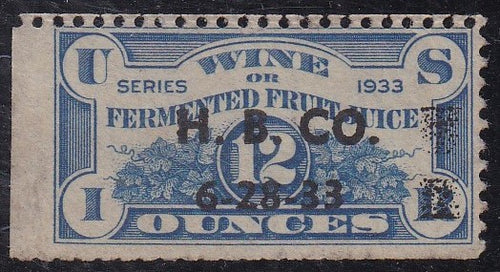 # REF4 (1933) Fermented Fruit Juice (Wine) - Sgl, Used, 6-28-33 [3]