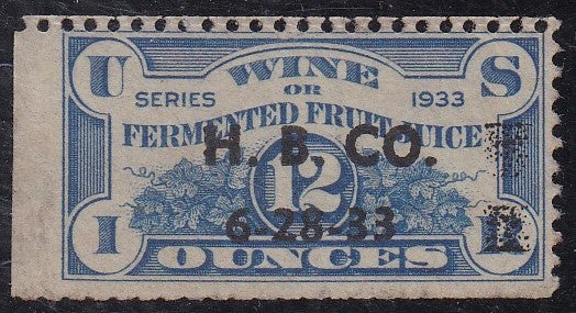 # REF4 (1933) Fermented Fruit Juice (Wine) - Sgl, Used, 6-28-33 [3]