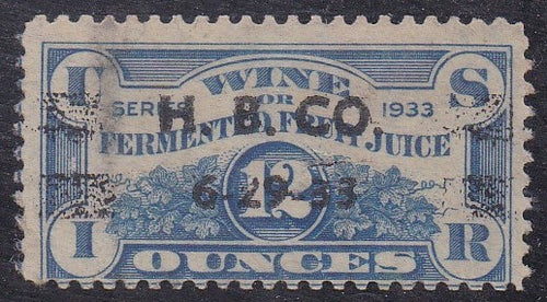 # REF4 (1933) Fermented Fruit Juice (Wine) - Sgl, Used, 6-29-33 [1]