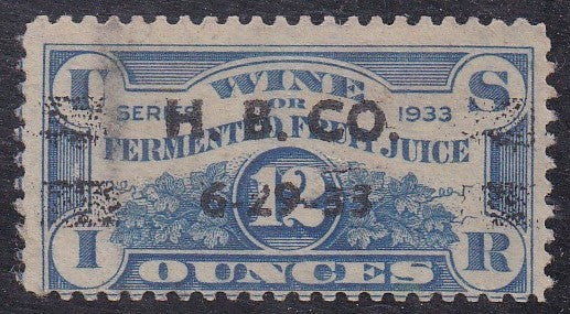 # REF4 (1933) Fermented Fruit Juice (Wine) - Sgl, Used, 6-29-33 [1]